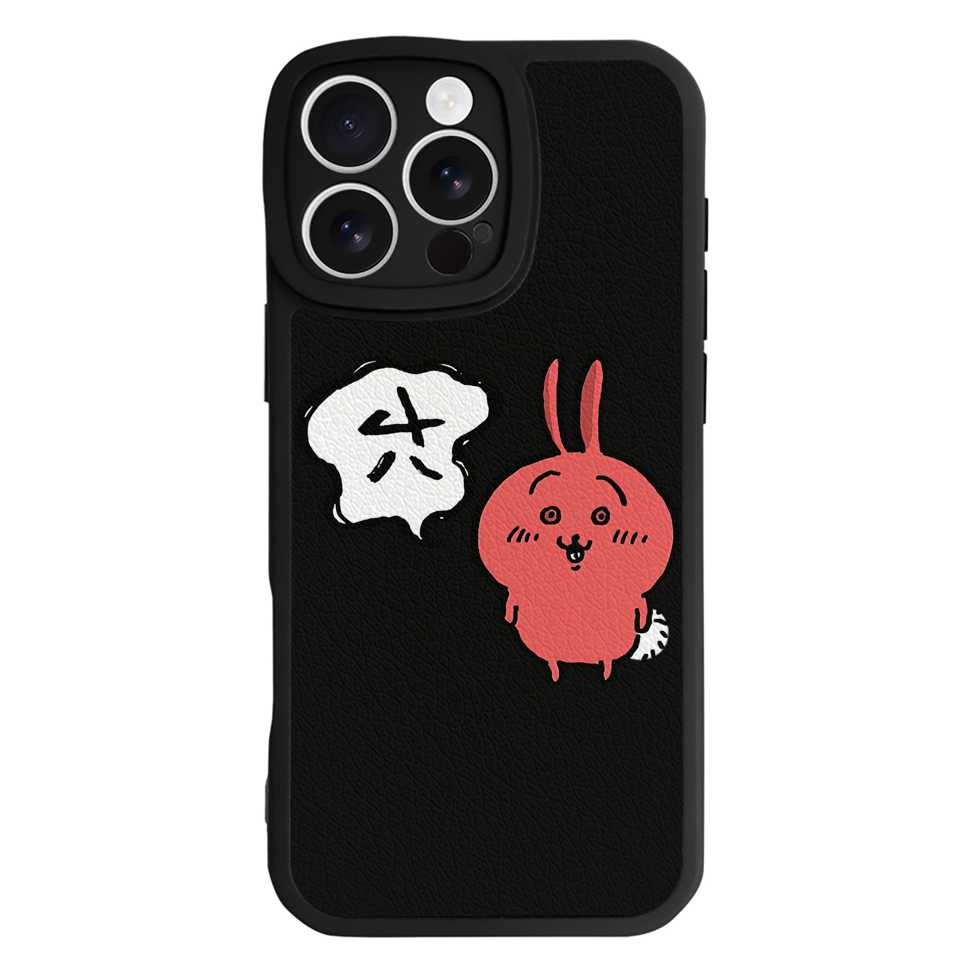 （画像用） ちいかわ ハチワレ Chii-kawa hachiware 【iPhone 16シリーズ対応】シリコンスマホケース（レザー調） 材質：シリコン